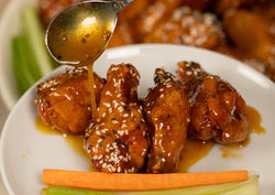 Alitas con mostaza Aderezos y miel